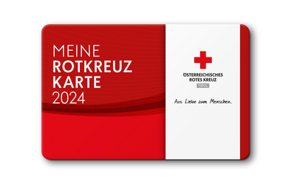 zu sehen ist die Rotkreuz Mitgliedscard 2024 des Roten Kreuzes Tirol